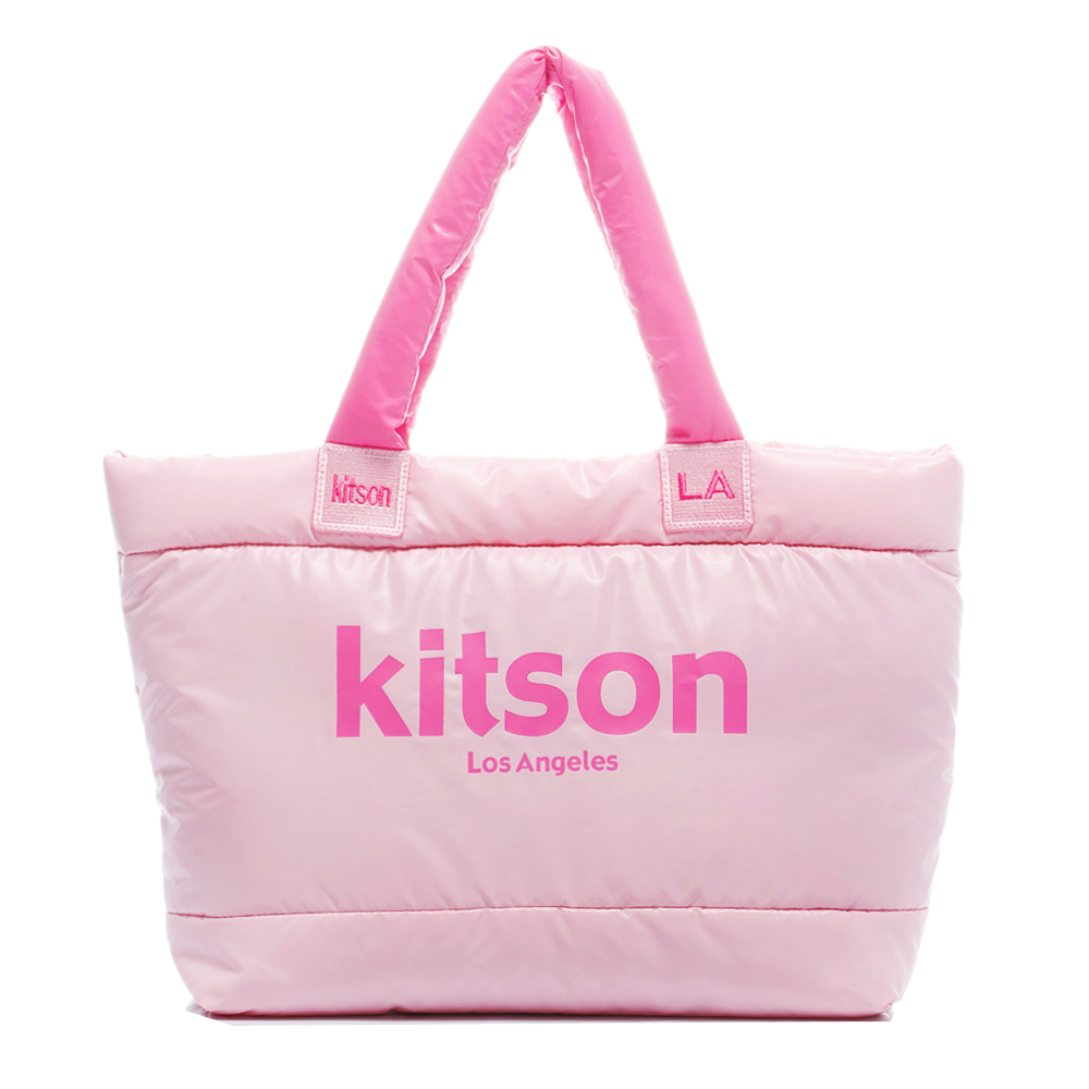 kitson 台灣限定 經典鋪棉托特包-PINK x PINK