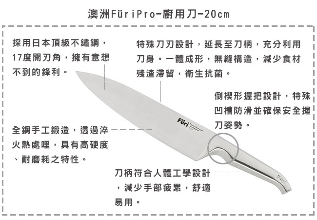 澳洲Furi Pro-廚用刀(20cm) (8H)