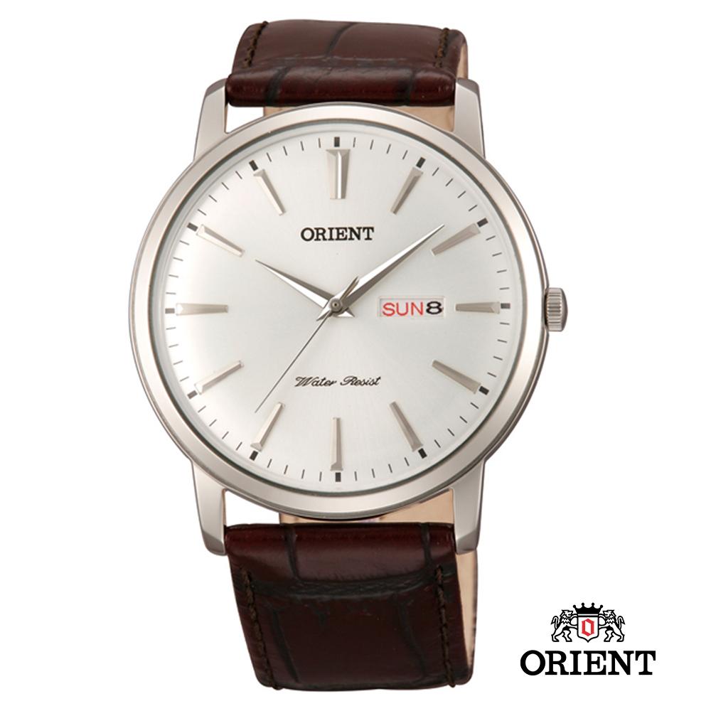 ORIENT 東方錶 CLASSIC DESIGN系列 日期星期顯示石英錶 皮帶款 白色