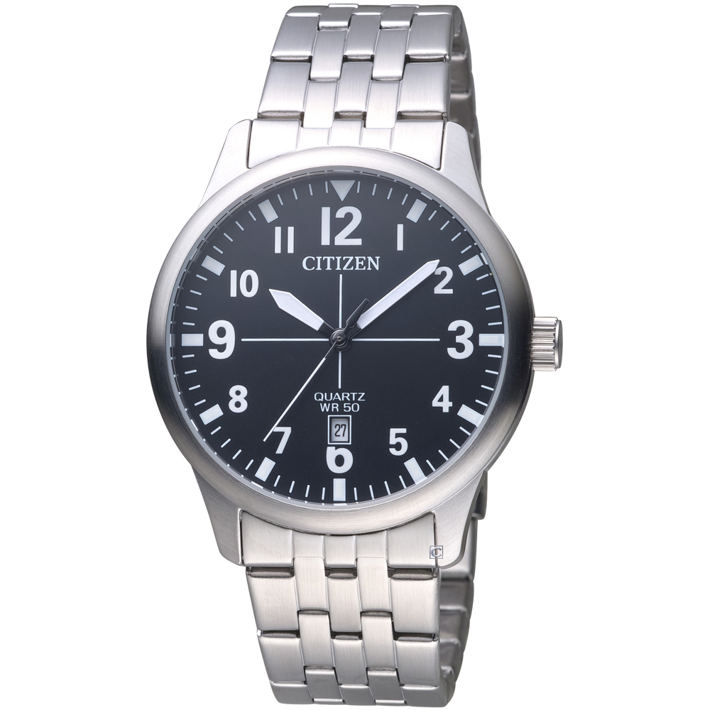 CITIZEN 星辰 簡約時尚紳士腕錶(BI1050-81F)-黑/40mm