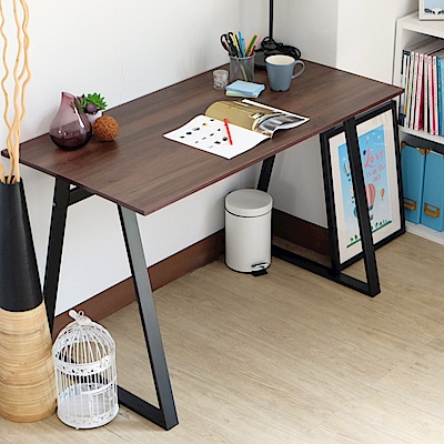 EASY HOME 防潑水/耐磨加寬電腦工作桌(胡桃色)-120x60x75.5cm