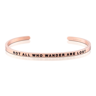 MANTRABAND 手環 Not All Who Wander Are Lost 玫瑰金