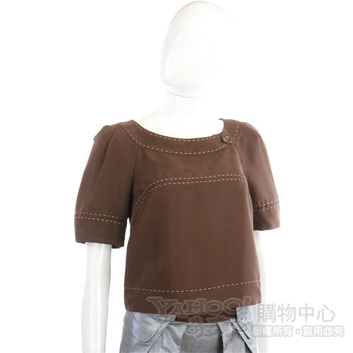 ALBERTA FERRETTI咖啡色短袖上衣