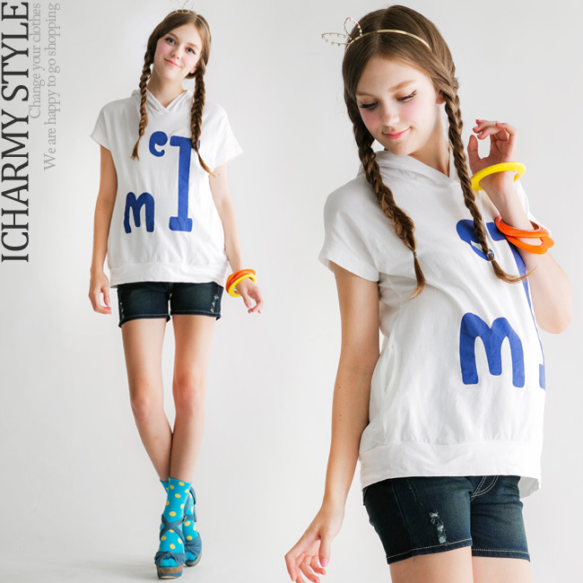 愛俏咪I charmy質刷破深藍可調節腹圍鬆緊彈性個性短褲