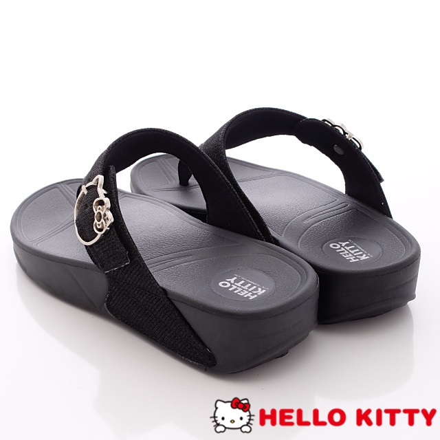 Hello Kitty-閃亮金蔥夾腳款-NI16120黑(女段)