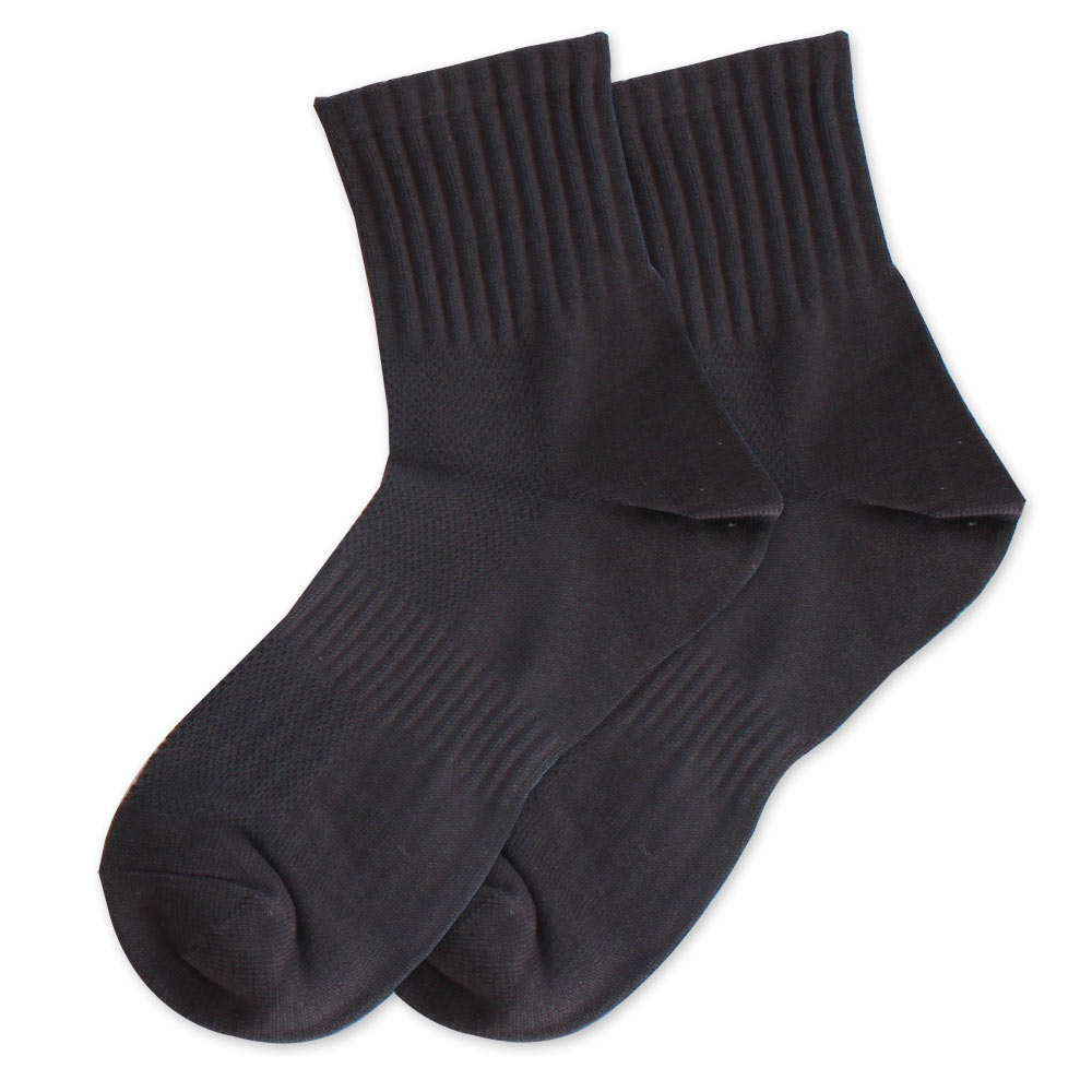 裕發 90度直角不滑落設計運動短襪(25~28cm)3入-深灰