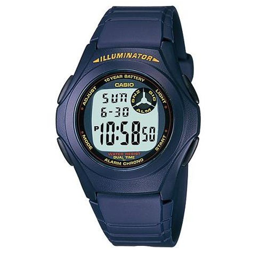 CASIO 超強10年電力數位錶(F-200-2A)-深藍