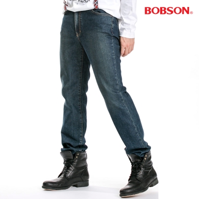 BOBSON男款低腰小直筒褲