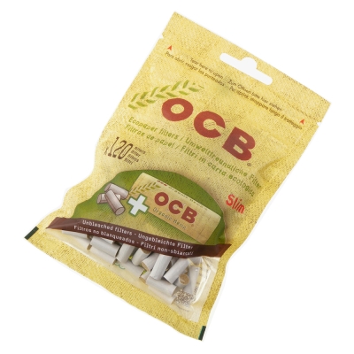 OCB 法國進口捲煙用 6mm環保濾嘴 內附一包環保捲煙紙 120粒裝 2包