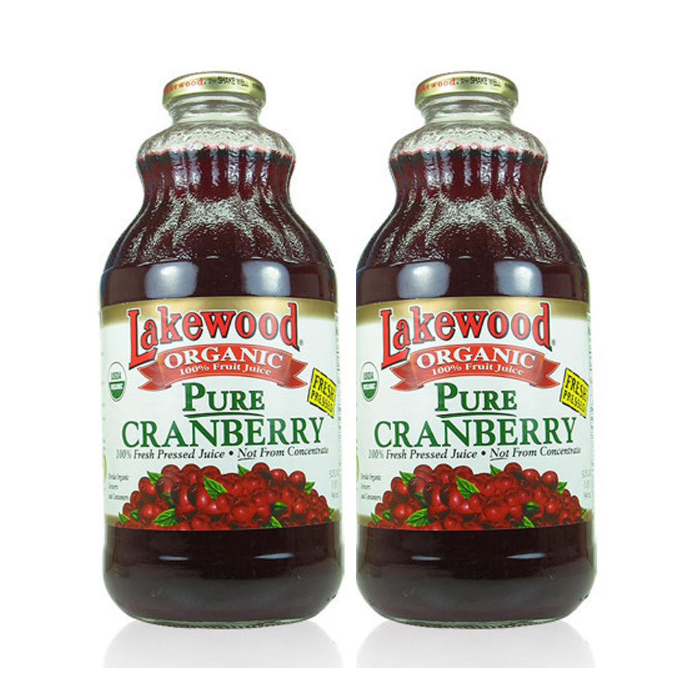 O-natural 歐納丘 LAKEWOOD有機鮮榨純蔓越莓果汁(32oz)X2