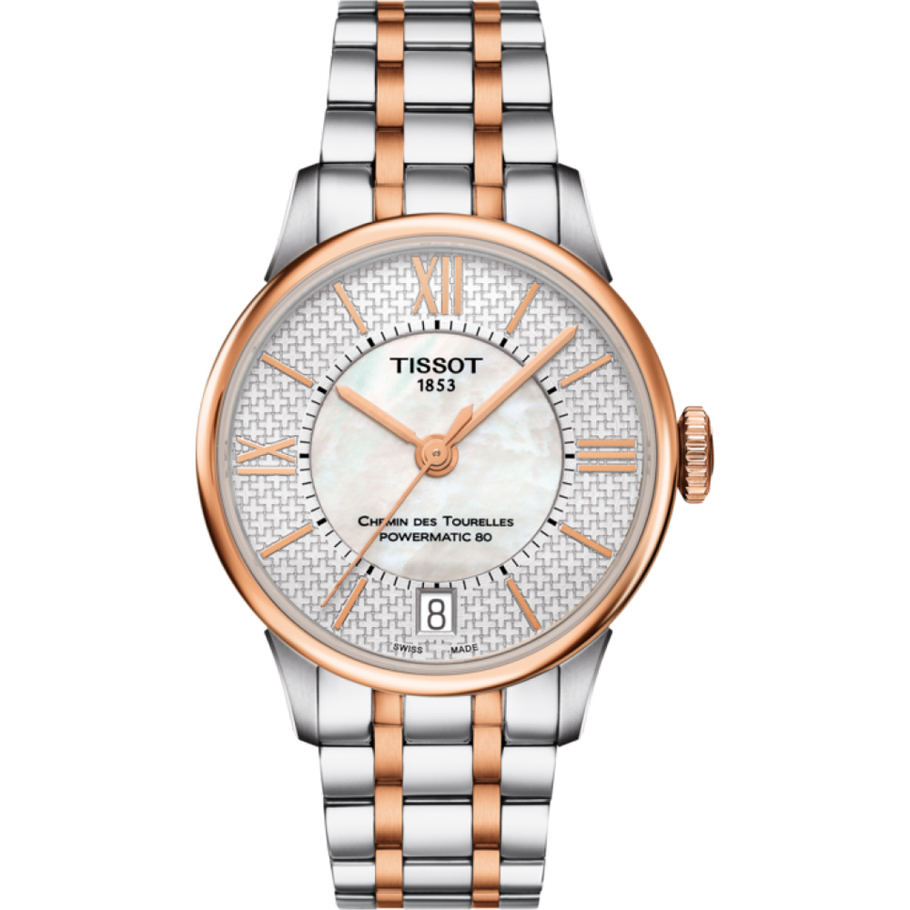 TISSOT 天梭 杜魯爾限定 80動力儲存機械女錶-銀x玫瑰金/32mm