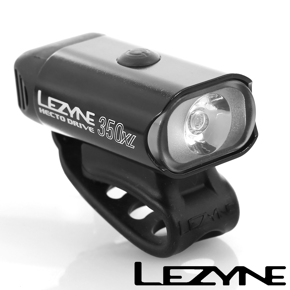 LEZYNE HECTO DRIVE 350XL USB充電光學透鏡LED照明警示前燈(黑