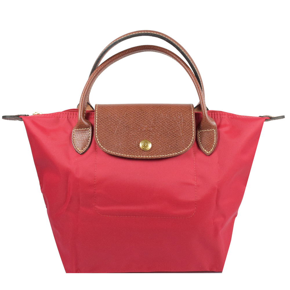 Longchamp Le Pliage 折疊短揹帶肩提包.紅(小)