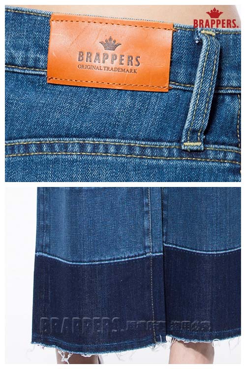 BRAPPERS 女款 Boy Friend Jeans系列-女用中高腰寬直筒褲-藍