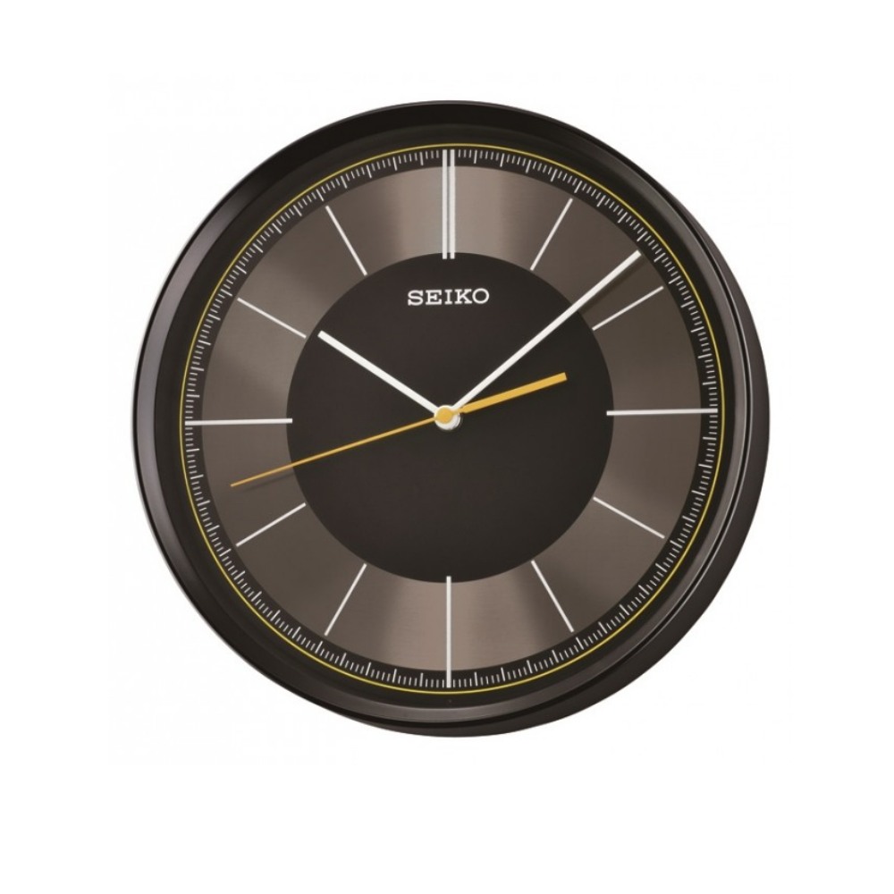 SEIKO 精工 鋁質面盤恆動式秒針靜音掛鐘-灰黑/30.5cm