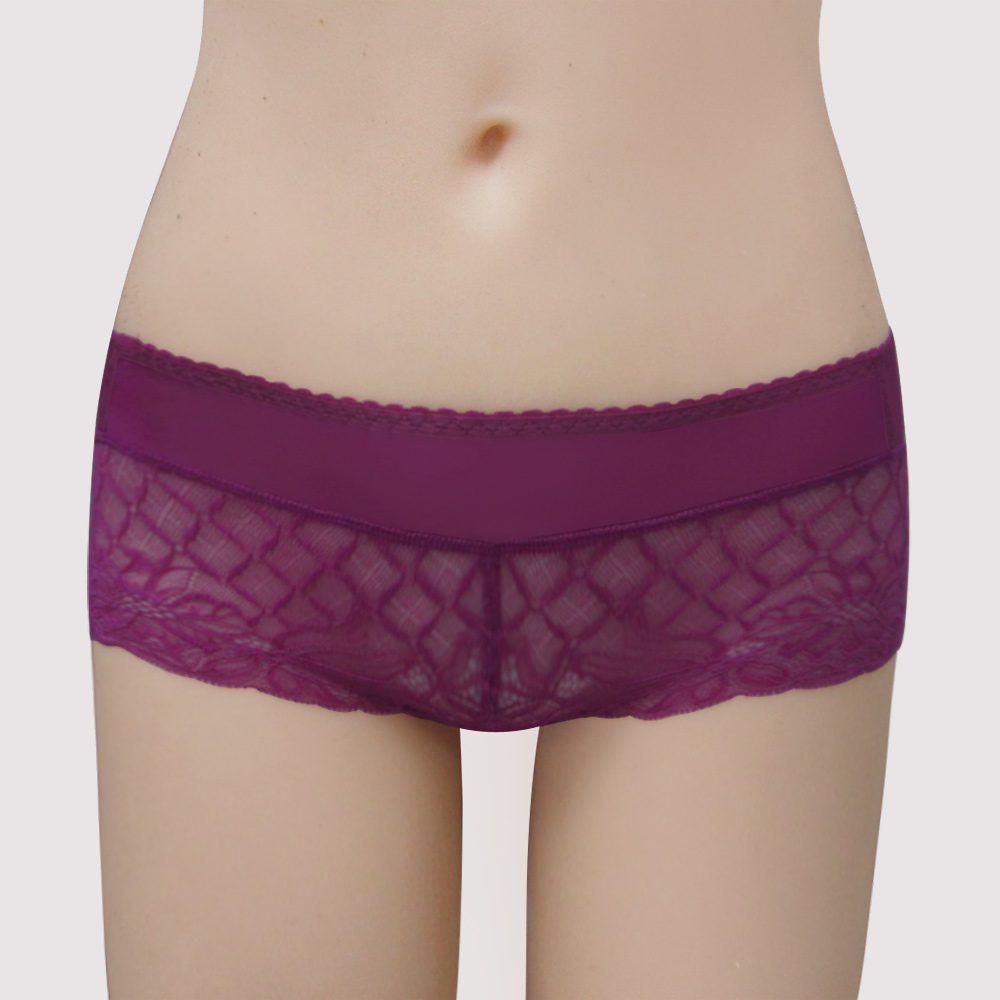 曼黛瑪璉-Hibra大波高脅低脊  低腰平口萊克褲(莓紫)