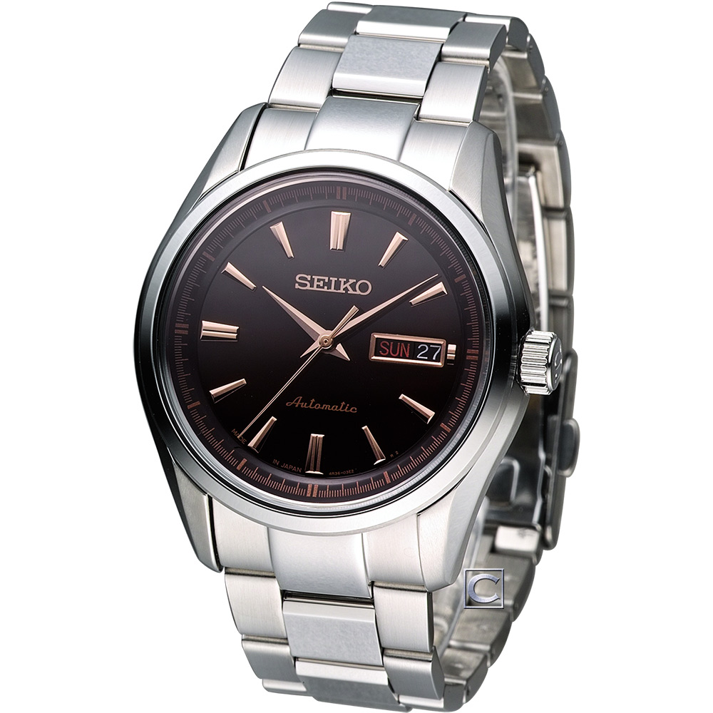 SEIKO Presage 精工 雅緻紳士機械腕錶(SRP531J1)-咖啡/42mm