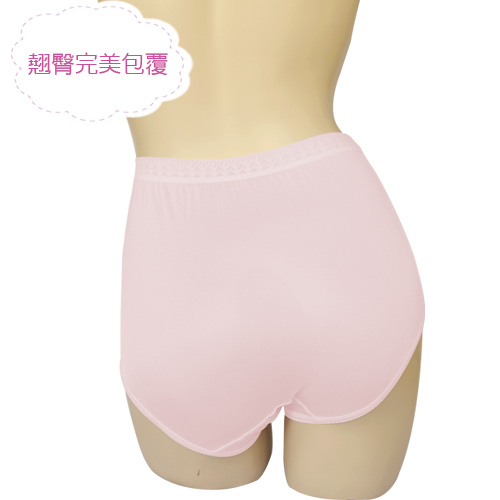 三角褲 100%蠶絲蕾絲高腰內褲2件組M-XL(粉紅) Seraphic