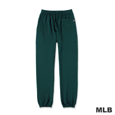 MLB-奧克蘭運動家隊LOGO電繡厚棉長褲-深綠色(男)