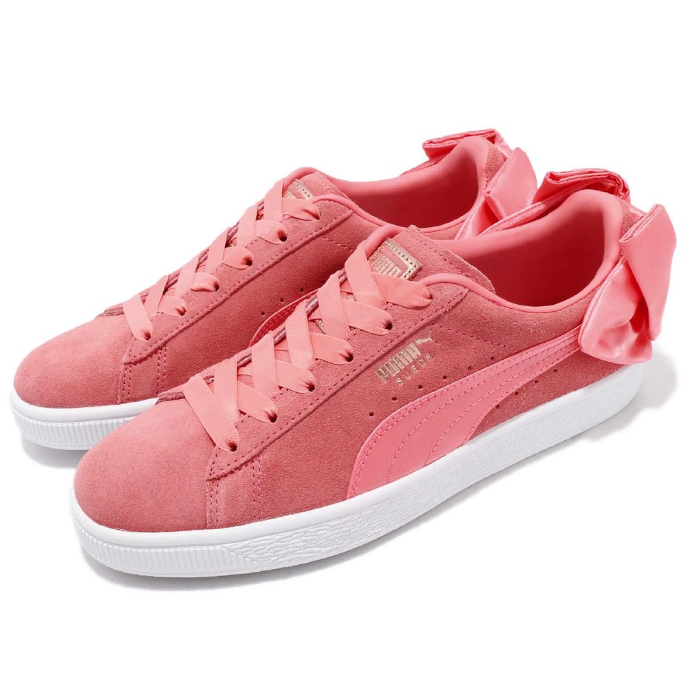 Puma 休閒鞋 Suede Bow 嫩粉橘 女鞋