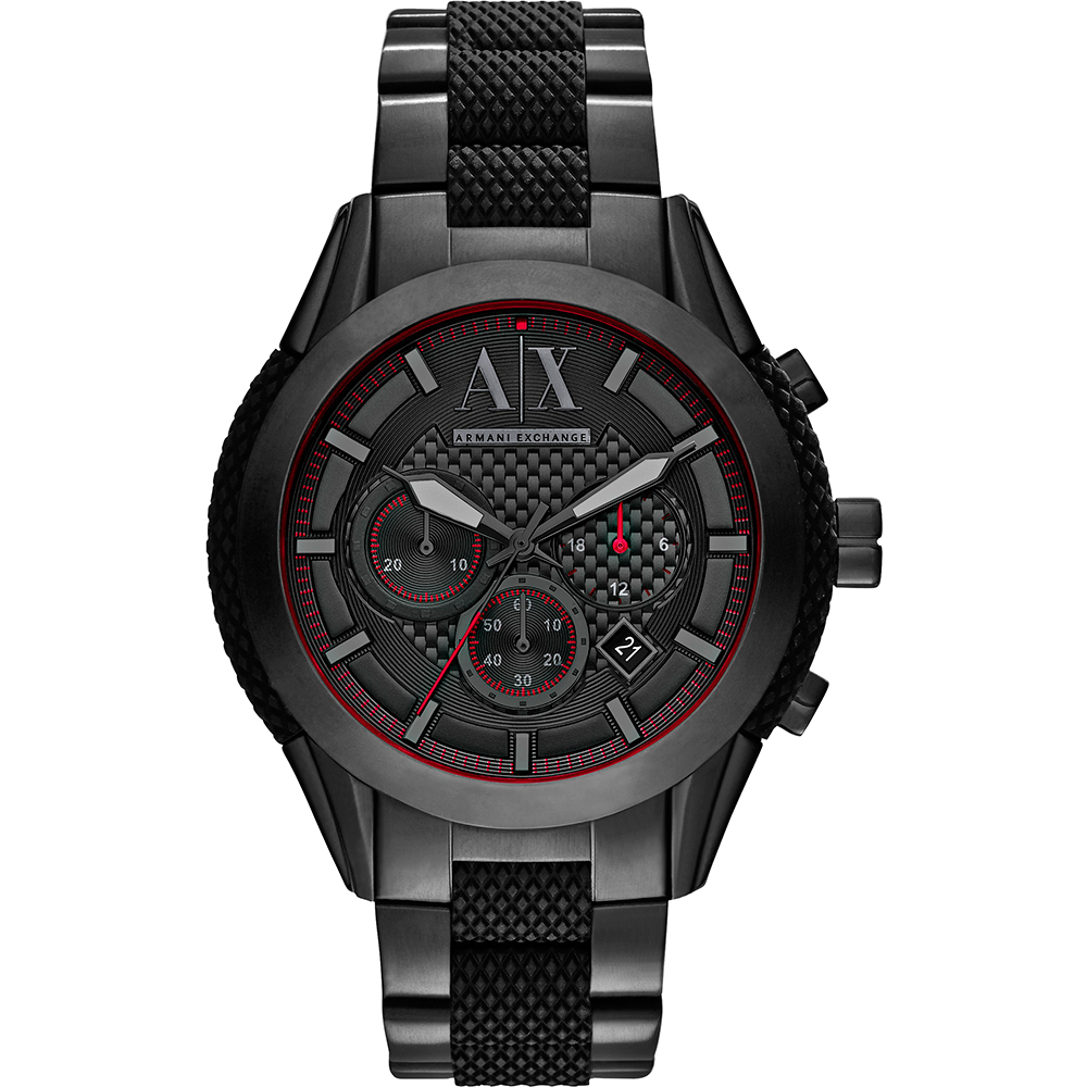 A│X Armani Exchange Active 探險運動計時腕錶-黑/48mm