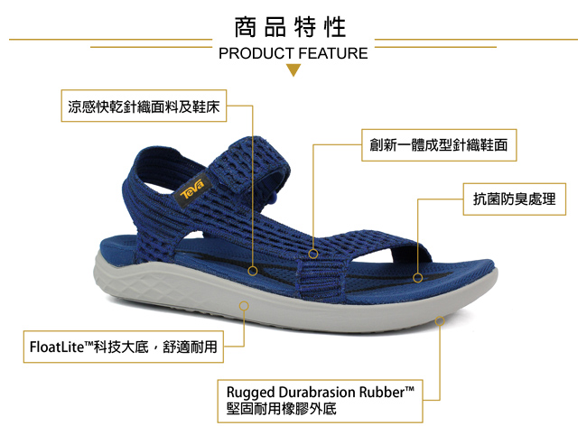 TEVA 美國 男 Terra-Float 2 Knit 輕量運動涼鞋 海軍藍