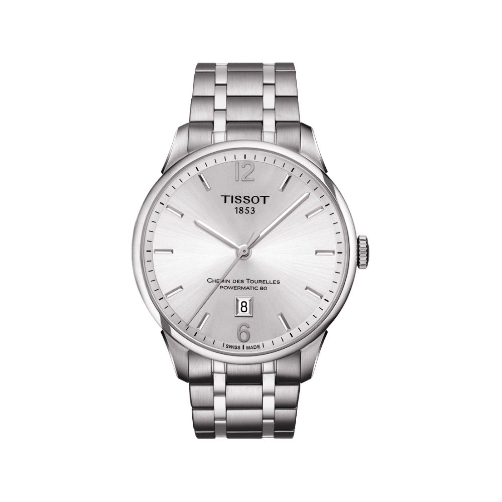 TISSOT 天梭 官方授權 杜魯爾系列機械動力80腕錶-銀/42mm T0994071103700