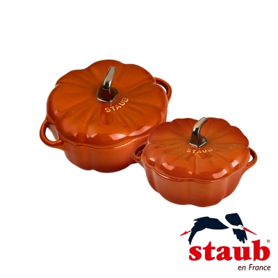 法國 Staub 南瓜造型陶缽 16cm+19cm(2入/組）