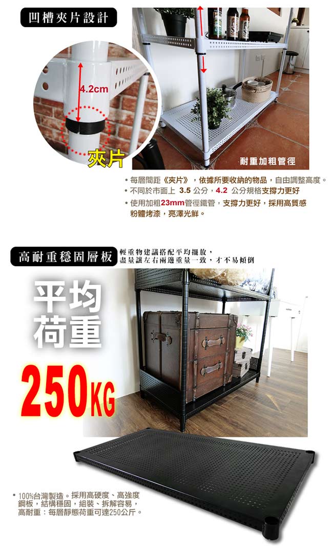 Amos-三層鐵力士層架+圍籬91x46x90CM