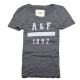 A&F Abercrombie & Fitch LOGO印花圓領修身短袖T恤-灰 product thumbnail 1