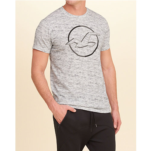 Hollister 經典海鷗圓圈設計印刷短袖T恤-灰色 HCO