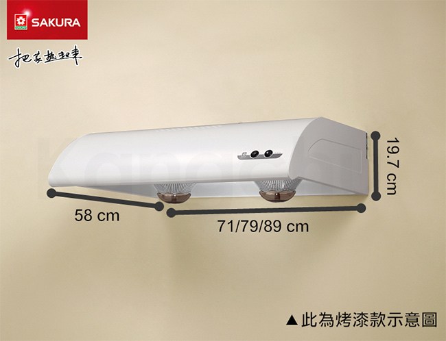櫻花牌R3012XL輕巧型琺瑯烤漆單層式90cm除油煙機(不含安裝)