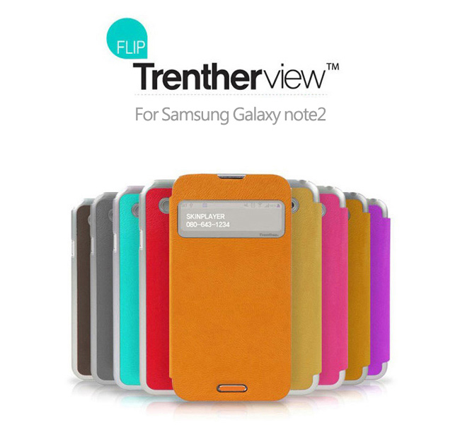 TrentherView 三星NOTE2 N7100 側掀式手機殼 來電透視皮套