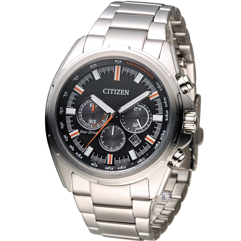 CITIZEN 星辰 光動能科技城市計時腕錶(CA4220-55E)-黑x橘/43mm