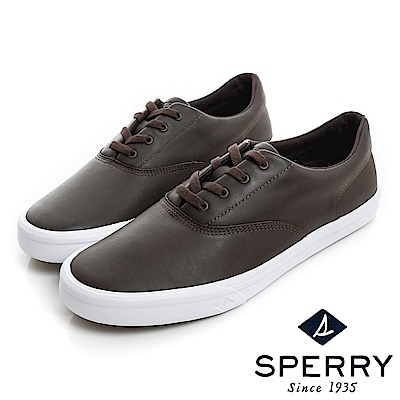 SPERRY  Striper全新進化吸震減壓皮革休閒鞋(男)-咖啡