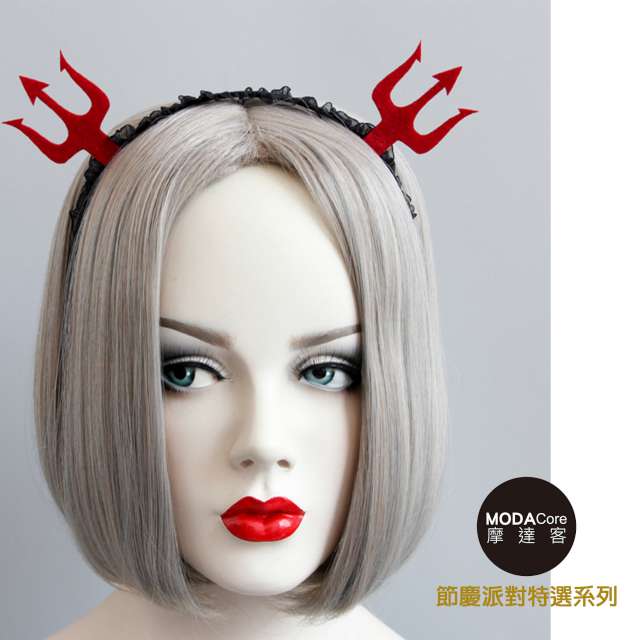 摩達客 萬聖節派對頭飾-紅黑小惡魔爪創意造型髮箍
