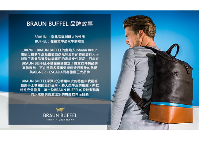 BRAUN BUFFEL - DELOS提洛斯系列12卡左上翻皮夾 - 時尚黑