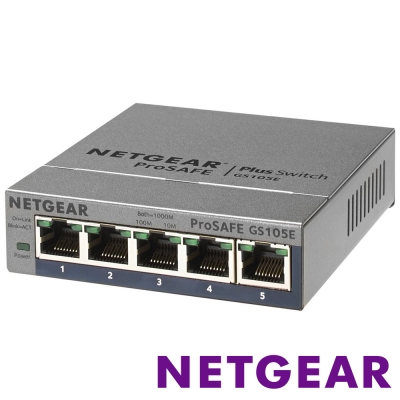 NETGEAR GS105E 5埠Giga簡易網管型交換器