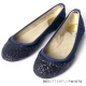 BUTTERFLY TWISTS-綢緞面亮片金蔥記憶軟墊平底鞋-藍 product thumbnail 1