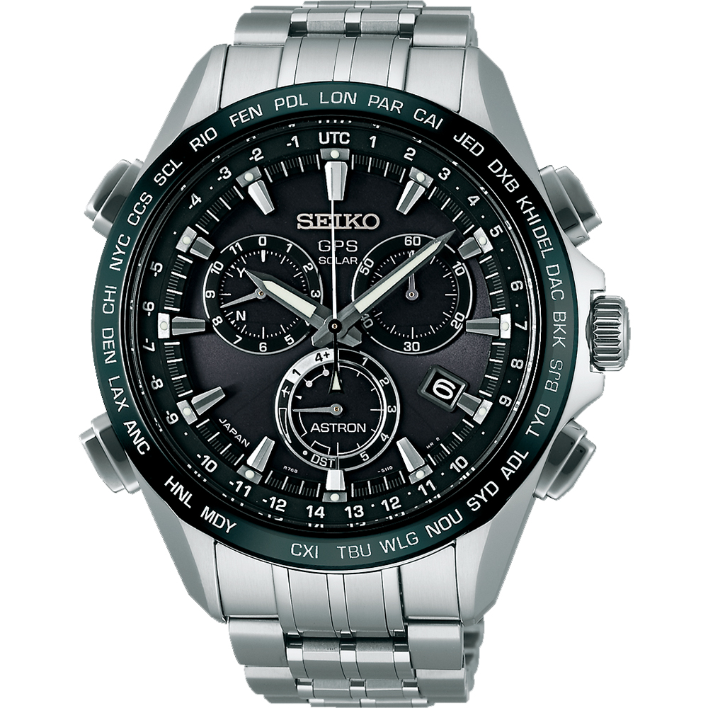 SEIKO ASTRON GPS 衛星定位太陽能鈦計時錶(SSE003J1)-黑x銀/45mm