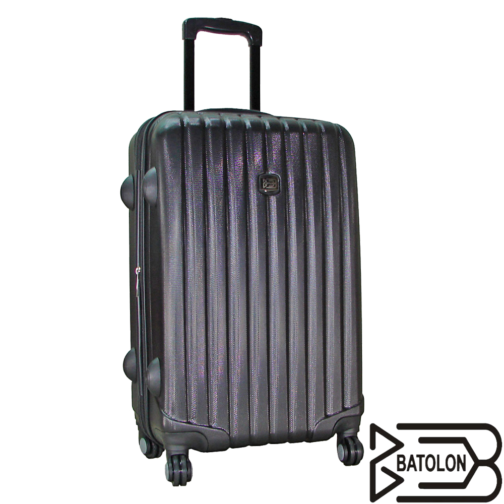 BATOLON寶龍 24吋簡約線風ABS輕硬殼旅行行李箱 (黑)