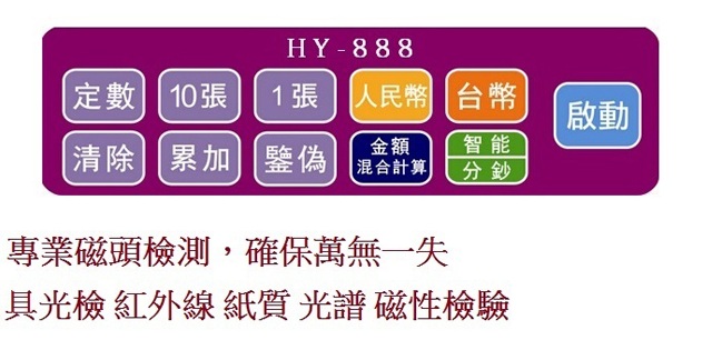 翡翠型HY-888PLUS台幣專用點驗鈔機