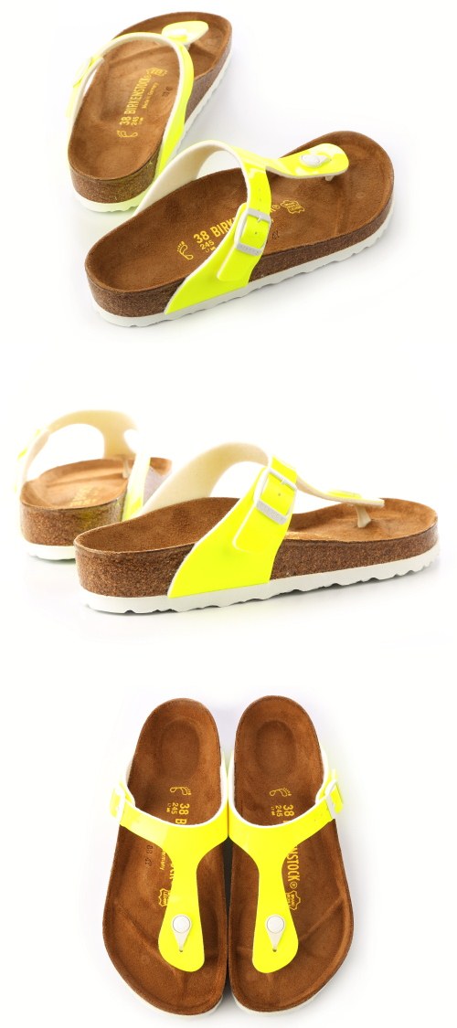 勃肯BIRKENSTOCK 847261。吉薩夾腳拖鞋(亮面黃色)