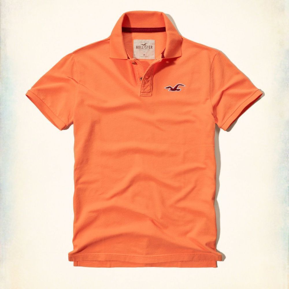 Hollister HCO 短袖 polo 橘色 0775