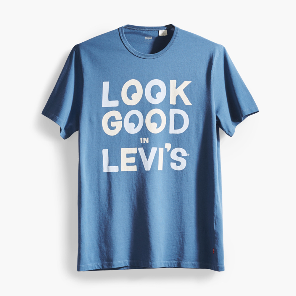 Levis 男款水藍童趣LOOK GOOD印花短袖T恤