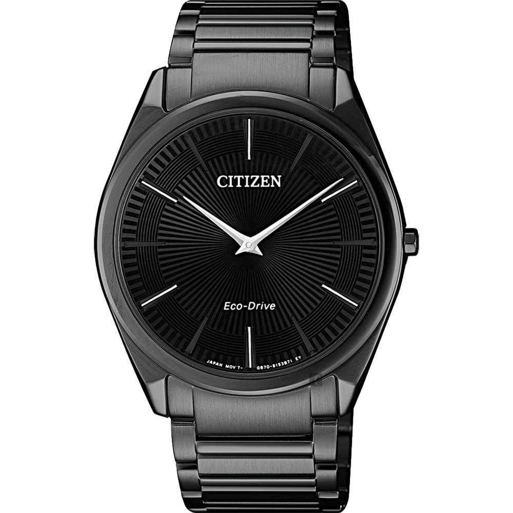 CITIZEN星辰Eco-Drive 紳士薄型手錶-黑/38mm AR3079-85E