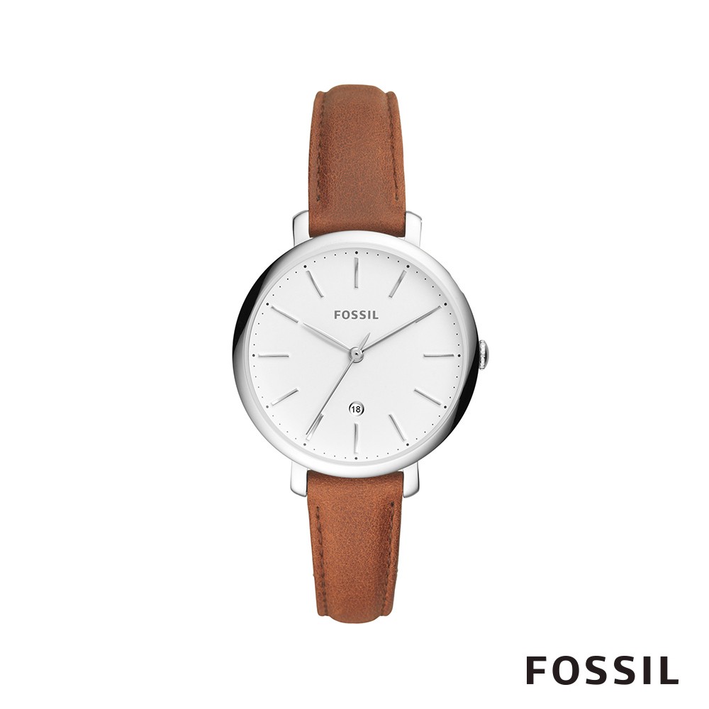 FOSSIL JACQUELINE 賈姬風尚經典真皮女錶-焦糖 約36mm ES4368