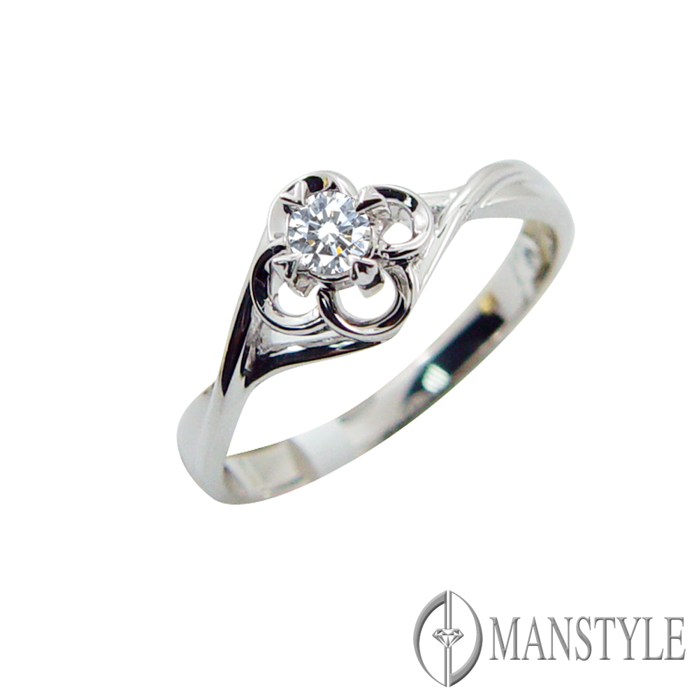 MANSTYLE「花開粲笑」0.10ct 八心八箭鑽戒