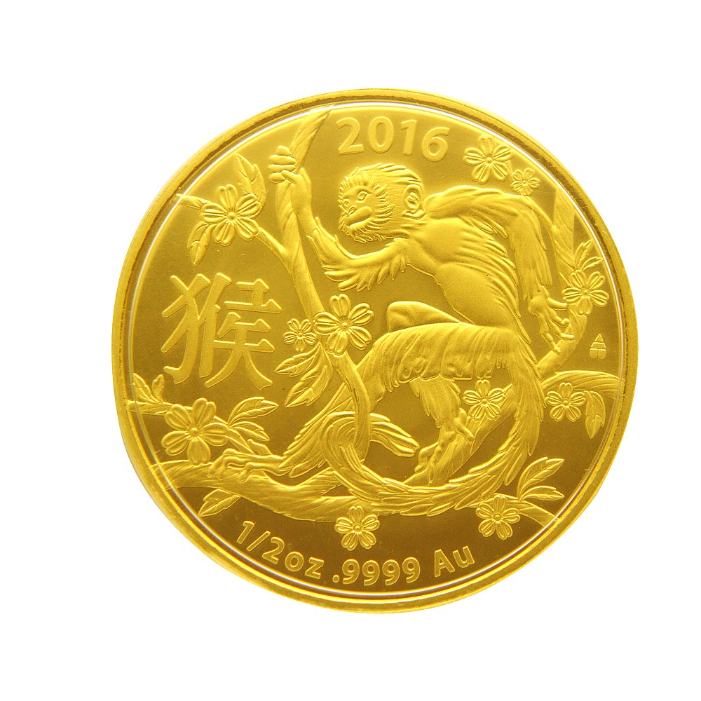 澳洲皇家生肖紀念幣-2016猴年生肖金幣(1/2盎司)