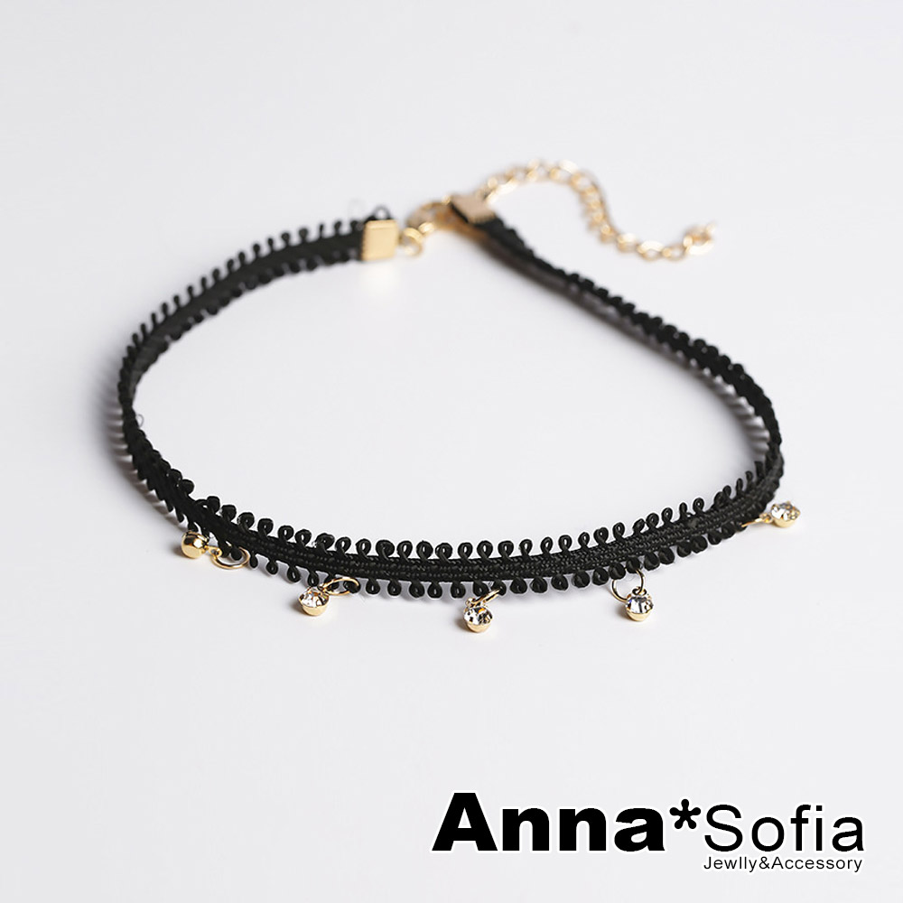 AnnaSofia 蕨葉垂點鑽 鎖骨鍊項鍊頸鍊CHOKER